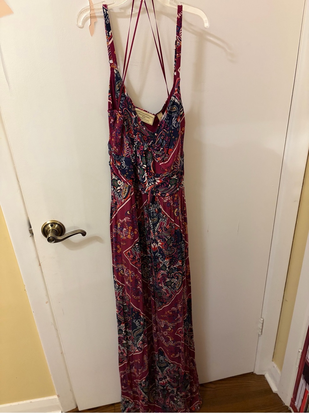 Bohemian Paisley Maxi Dress in Burgundy